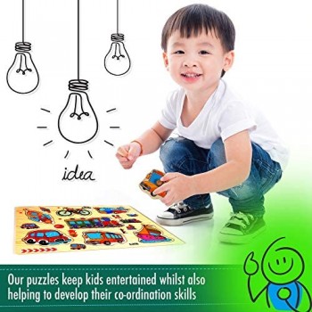 THE TWIDDLERS 4 Giocattolo Educativo Puzzle in Legno per Bambini - Colori Vivaci