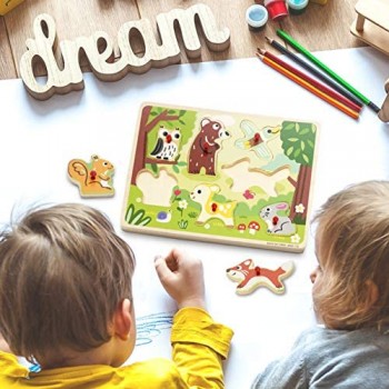 THE TWIDDLERS 5 Giocattolo Educativo Puzzle in Legno per Bambini - Colori Vivaci