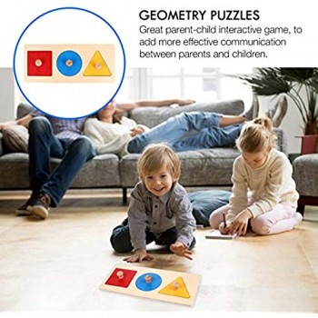 TOYANDONA 1 Set Puzzle Geometrico Bordo Montessori più Forma Puzzle Manopola Puzzle in Legno Bordo Materiale Didattico Prescolare Giocattolo per Bambini Piccoli Bambini
