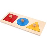 TOYANDONA 1 Set Puzzle Geometrico Bordo Montessori più Forma Puzzle Manopola Puzzle in Legno Bordo Materiale Didattico Prescolare Giocattolo per Bambini Piccoli Bambini