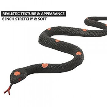 9 Set Serpente in Gomma Materiale Compatibile con Alimento TPR Super Elastico+Carta di Apprendimento Mondo Zoo Mantengono Uccelli Lontani Vasca da Bagno Giardino Foresta Pluviale Rettile Giocattolo