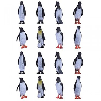 Kisangel 16 Pz Pinguino Figurine Realistico Oceano Modello Animale Polare Artico Figura Animale Antartico Statua per Bambini in età Prescolare Bambino Bambini Giocattolo Educativo Precoce