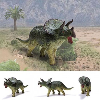 RECUR Giocattoli del Dinosauro del triceratopo Giocattolo del Dinosauro Dipinto a Mano Dinosauro giurassico Realistico da 9 4 Pollici Azione Ideale preistorico Collezionismo Regalo per Ragazzi