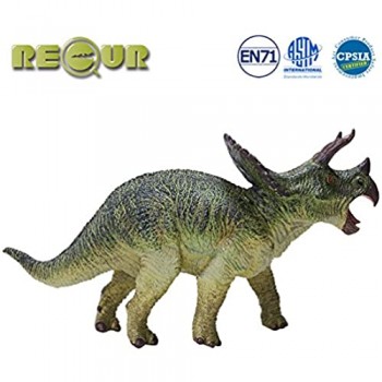 RECUR Giocattoli del Dinosauro del triceratopo Giocattolo del Dinosauro Dipinto a Mano Dinosauro giurassico Realistico da 9 4 Pollici Azione Ideale preistorico Collezionismo Regalo per Ragazzi