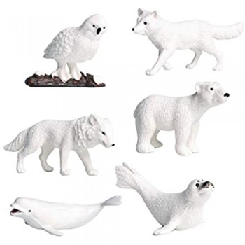 SM SunniMix Figure Di Animali Polari Giocattolo Per 3 Anni Di Plastica Realistica Figurine Di Animali Carini Progetto Di Scienza Decorazione Per Torte Forniture