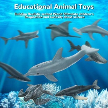 welltop Animali Marini Plastica per Bambini 12 PCS Creatura del Mare Giocattolo Animale Figure Simulato Solido Mini Animale Modello Plastica Oceano Mare Figure di Animali Giocattolo Set
