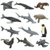 welltop Animali Marini Plastica per Bambini 12 PCS Creatura del Mare Giocattolo Animale Figure Simulato Solido Mini Animale Modello Plastica Oceano Mare Figure di Animali Giocattolo Set