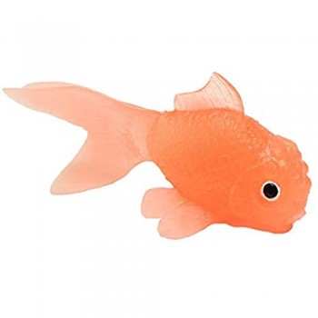 Xinlie Pesce Finto Galleggiante Pesci Tropicali Gioco Educativi Modello Goldfish Betta Pesci D\'acquario Silicone Pesce Tropicale Figura per Bambini con Decorazione a Forma di Pesce d\'oro(24 Pezzi)