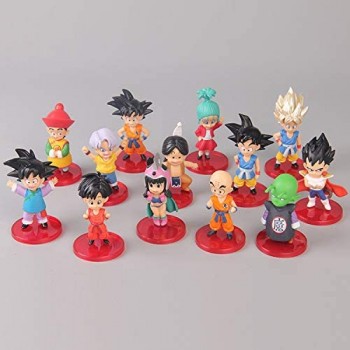 13PCS / SET Dragon Ball Mini Figure Goku Vegeta Trunks Doll Action PVC Figure Set Piccole figure di scacchi giocattolo per bambini Regalo di compleanno
