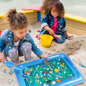 Auihiay 41 pezzi Ocean Sea Animals Set Giocattoli sensoriali includono animali oceanici e tappetino gonfiabile per bambini Education Family Time