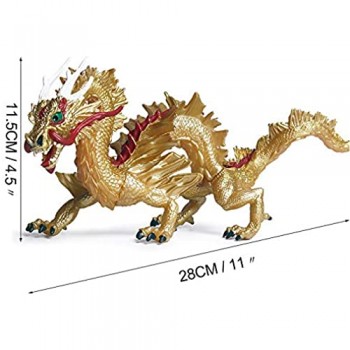 DIYARTS Drago Cinese Toy Extra Large Orientale Tradizionale Orientale Stile Simulazione Modello Animale per La Decorazione Domestica O Il Gioco dei Bambini (Gold)