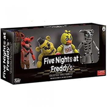 Funko 8863 Five Nights at Freddy\'s Action Figure 4 Pack – Foxy Gold Freddy Chica e Endoscheleton Freddy