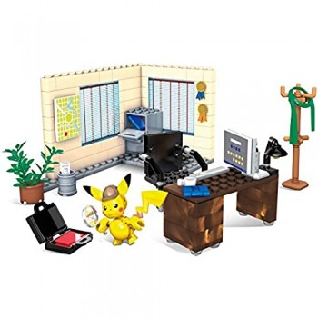 Mega Construx GGK26-Detective Pikachu\'s Office Detective Pikachu Movie Line Multicolore GGK26 183 pezzi