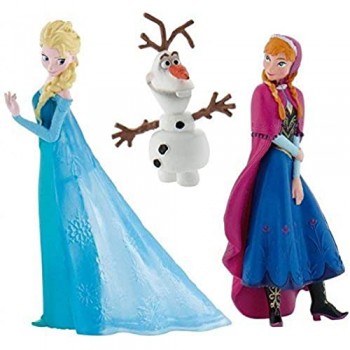 Official Disney\'s Frozen Set of 3 Figures Anna Elsa and Olaf by Disneys Frozen