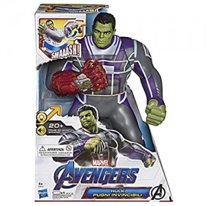 Hasbro Marvel Avengers - Endgame Hulk Pugni Invincibili Action Figure Elettronica con 20 Suoni e Frasi [Versione Italiano]