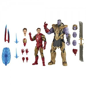 Hasbro Marvel Legends Series Action Figure da 15 cm Confezione da 2 Iron Man Mark 85 Contro Thanos Saga dell'Infinito Design di qualità 2 Personaggi e 8 Accessori Multicolore F0192