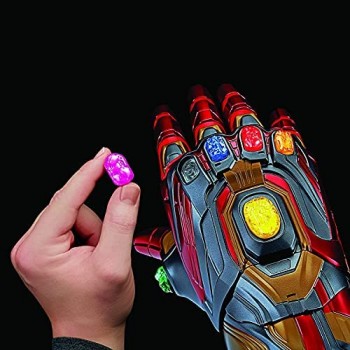Hasbro Marvel Legends Series Guanto dell\'Infinito di Iron Man elettronico articolato con luci e suoni originali del film e Gemme dell\'Infinito rimovibili