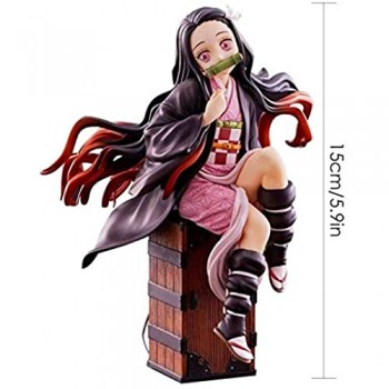 Hoonee Tanjiro Kamado Action Figure Durevole Simpatico Modello Di Personaggio Anime CoolAnime Kimetsu No Yaiba Kamado Nezuko Action PVC Figure Toy Adulto da Collezione Model Doll Gift 15CM