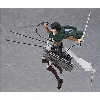 kijighg Attack On Titan Anime Figure Eren Mikasa Levi Ackerman Figma Action PVC Figure Collection Model Toy Collection Miglior Regalo