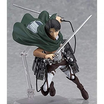kijighg Attack On Titan Anime Figure Eren Mikasa Levi Ackerman Figma Action PVC Figure Collection Model Toy Collection Miglior Regalo