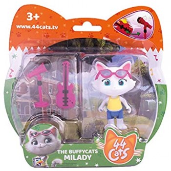 Smoby 180111 - Statuetta Milady con chitarra bassa personaggio della serie 44 Cats per bambini dai 3 anni in su multicolore