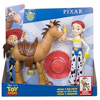 Toy Story- Disney Pixar Confezione da Due Personaggi Jessie con Bullseye Giocattolo per Bambini 3+ Anni Multicolore GJH82