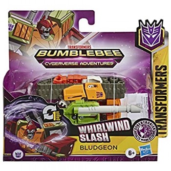 Transformers - Bludgeon (Bumblebee Cyberverse Adventures Action Attackers: 1-Step Action Figure da 10 5 cm Mossa d’attacco Vortice Tagliente)