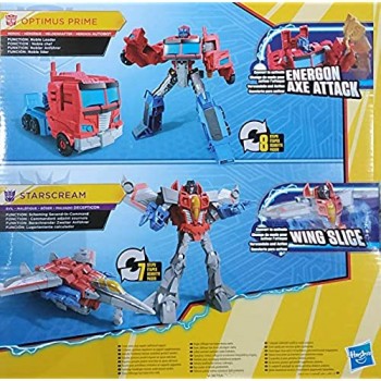 Transformers Toys Cyberverse Warrior Action Attackers Optimus Prime e Starscream Action Figure - Confezione da 2 - per bambini dai 6 anni in su 13 5 cm