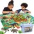 Buyger 58 Pezzi Dinosauro Giocattolo Bambini Tappetino da Gioco Blocchi di Puzzle Set di Figure Dinosauri Giocattoli per Bambini 3+ Anni