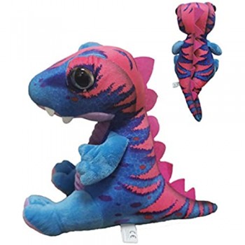 dino Dinosauro Peluche T-Rex Tiranosaurius Tirannosauri - qualità Super Soft (20cm Blu/Rosa)