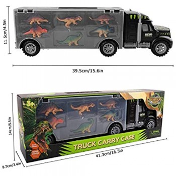 Dinosauri Macchinine Giocattolo per Bambini Camion del Trasportatore Giocattoli del Camion con 6 Mini Dinosauri - Regalo per Bambini Ragazzi Ragazze 3 4 5 6 7 Anni