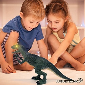 Dinosauro Telecomandato Velociraptor RC ¡Molto Realistico! (Movimento Luce e Suono)   Giocattolo Radiocomandato per Bambini | Telecomando Robot Dinosauri Giocattoli interattivi