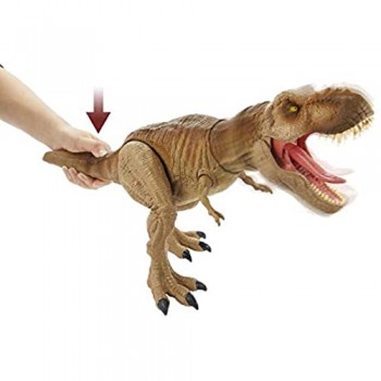 Fisher-Price- Jurassic World-T-Rex Ruggito Epico Dinosauro Snodato con Suoni e Vibrazioni Giocattolo per Bambini 4+Anni GRN70