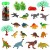 Herefun 25 Pezzi Mini Dinosauro Set Dinosauro Giocattolo con Erba Albero Secchio di Stoccaggio Dinosauro Plastico per Bambini Festa Compleanno Decorazioni Torte (Colore1)