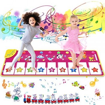 joylink Tappeto Musicale Bambini Tappetino Pianoforte per Bambini Tappeto Pianoforte Giocattolo Tappetino Pianoforte Tappeto Tastiera Musicale Piano Mat Tappetino per Ballo 100 * 36 cm