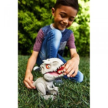 Jurassic World- Indominus Rex Dinosauro Interattivo con Riflesso per Mordere Luci e Suoni Giocattolo per Bambini 4+Anni GMT90
