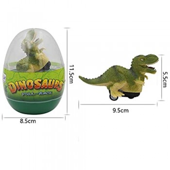 OBEST Dinosaur Pull Back Car 4 confezioni di uova giganti Ripieno di cesto di Pasqua Dinosaur Toys Party Holiday per bambini Toddler Boys Girls (Dinosaur egg-4 pack-1)