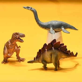 Prextex Dinosauri 25 4 cm Aspetto Realistico Confezione da 12 Dinosauri in Plastica Grandi Assortiti