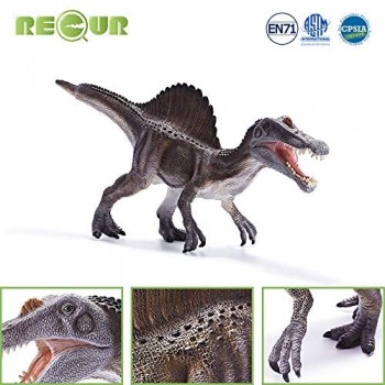 RECUR Spinosaurus Toys 25\'\' Jurassic Toys Giocattolo di Dinosauro in plastica Dipinta a Mano Figurine Jurassic Dinosaur Figures con Denti per Collezionisti Regalo di Natale e Bambini dai 3 Anni in su
