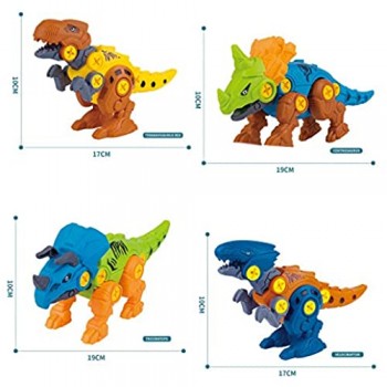 Simpbuy 4PCS Bambini Assemblato DinosaurToys con Cacciaviti Fai da Te Blocchi di Costruzione Set Ingegneria Stelo Play Kit 3 4 5 6 7 Anni dei Ragazzi delle Ragazze dei Capretti Regalo