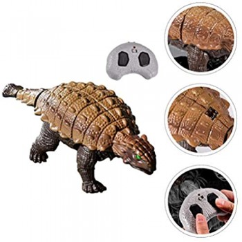 STOBOK - 1 gioco di dinosauri telecomandati per bambini da 3 a 12 anni per passeggiare e rugby giocattolo di Dinosauro T-Rex con occhi brillanti