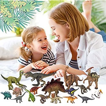 Tagitary Set di 17 dinosauri realistici personaggi di dinosauri per feste di compleanno per bambini
