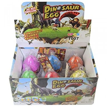Wenosda Dino Dinosaur Dragon Eggs Hatching Growing Toy Grande Pack di 6 Pezzi crepa Colorata