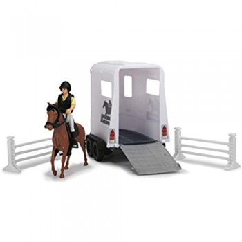 Dickie Playlife Set Trasporto Cavalli con Mercedes AMG 500 4x4² e trailer per cavalli personaggio articolato cavallo accessori