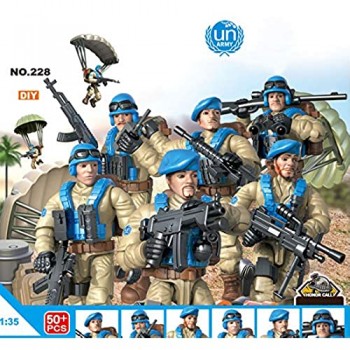 DRAKE18 6 in 1 Action Figures Forze Speciali dei Soldati Giocattoli Modelli Militari dell\'Esercito di assemblaggio Playsets Insieme Giocattoli educativi con Le Armi e Accessori (01:36)