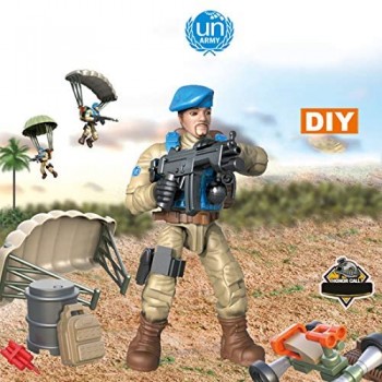 DRAKE18 6 in 1 Action Figures Forze Speciali dei Soldati Giocattoli Modelli Militari dell\'Esercito di assemblaggio Playsets Insieme Giocattoli educativi con Le Armi e Accessori (01:36)