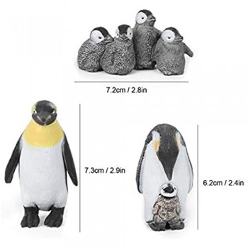 Giocattolo modello animale mondo di animali in miniatura Figure di animali Decorazione desktop Pinguini Giocattolo modello Home Office Ripiani da tavolo Decor Regali per(King Penguins Set)