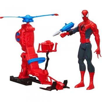 Hasbro - Spiderman Elicottero con Personaggio 30 Cm