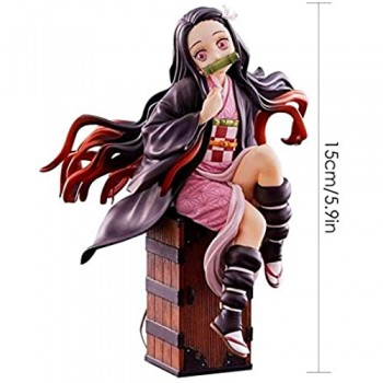 Nezuko Figure Kimetsu No Yaiba Hashibira Inosuke Tanjiro Kamado Figura Anime Action Statue Figurine Giocattoli Model PVC/5.9 Pollici Il Miglior Regalo per i Bambini e Gli Appassionati di
