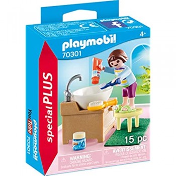 Playmobil- Bambina con Spazzola Figurina D\'azione e Accessori Multicolore 70301